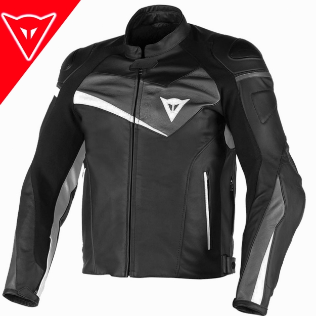 Dainese VELOSTER Sport/Racing Korumalı Deri Motosiklet Mont Ceket 56 resmi