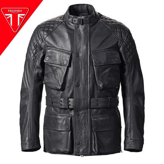 Triumph RETRO/CAFE RACER Full Korumalı Deri Motosiklet Mont 52 resmi